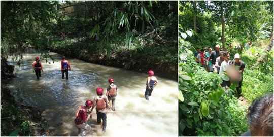 Satu Bocah Perempuan Hanyut di Sungai Cibeber Leuwiliang Ditemukan Meninggal