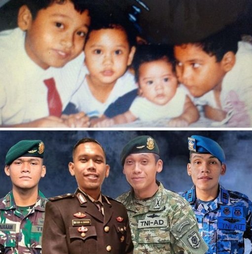 potret satu keluarga berprofesi tni polri ayah amp 4 anaknya sama sama perwira