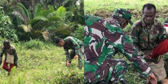 Potret Prajurit TNI Potong Rumput, Demi 'Percantik' Gereja