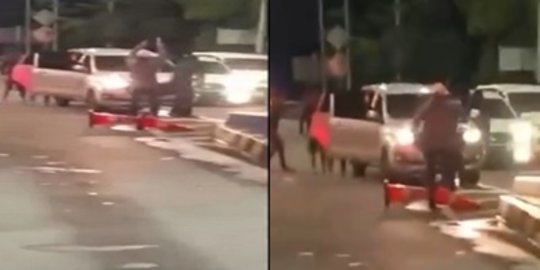 Bak Film Action, Video Polisi Kepung Perampok di Gerbang Tol, Ramai Suara Tembakan