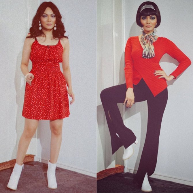 rina nose dengan gaya 70 an