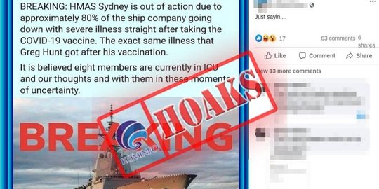 CEK FAKTA: Hoaks Tentara Australia Mengalami Efek Samping Parah Usai Vaksin Covid-19