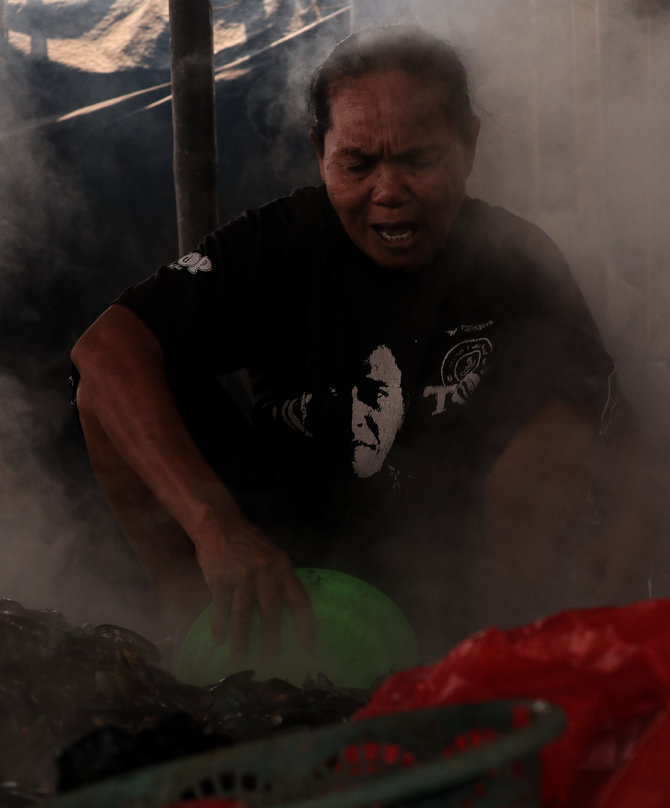 kerang hijau permata hijau para pengupas kerang di cilincing