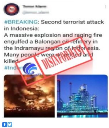 hoaks ledakan kilang di indramayu karena teroris