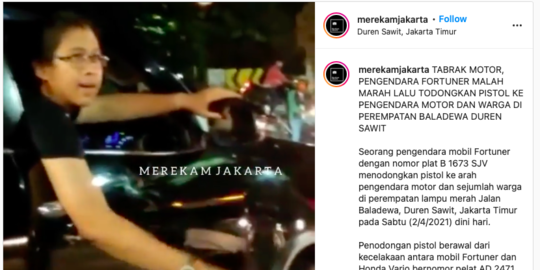 Jadi Tersangka Penyalahgunaan Senjata, Pengemudi Fortuner di Duren Sawit Ditahan