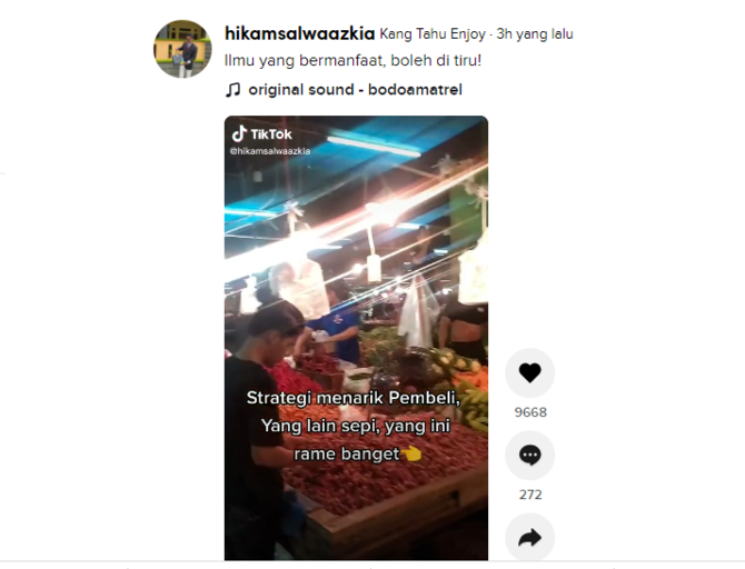 pedagang sayur viral di pasar cikema bogor