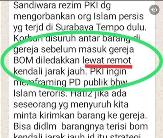 hoaks ledakan di makassar menggunakan remot