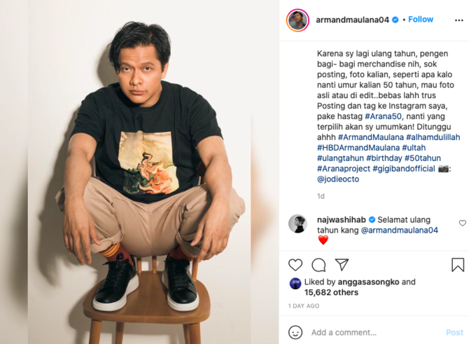 ulang tahun ke 50 tahun armand maulana ungkap harapannya