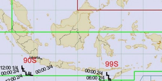 BMKG Pantau Bibit Siklon Tropis di Samudra Hindia Selatan Jawa