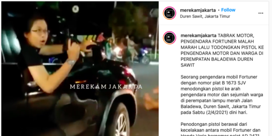 Alasan Sopir Fortuner Acungkan Senjata Api Takut Diamuk Warga di Duren Sawit