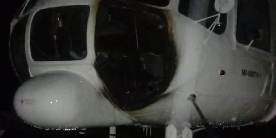 Helikopter yang Dibakar KKB di Ilaga Dibawa ke Timika