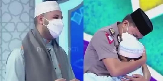 Perwira Polisi Nangis Dengar Kata-kata Syekh Ahmad Al Misri, Langsung Peluk Anaknya