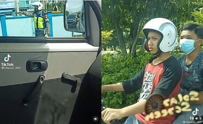 viral video pemuda panik karena nyaris ditilang polisi