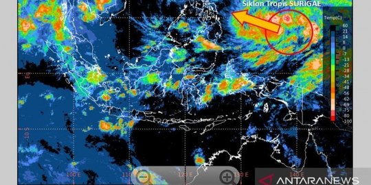 Prediksi BMKG: Siklon Tropis Surigae Melemah, Mulai Jauhi Indonesia
