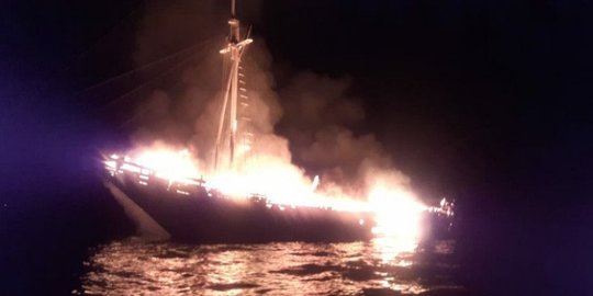 Kapal Wisata Terbakar di Selat Buton, Satu ABK Diketahui Warga AS