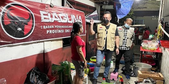 Baguna PDIP DKI Berikan Bantuan 1.000 Paket Nasi untuk Korban Kebakaran di Taman Sari