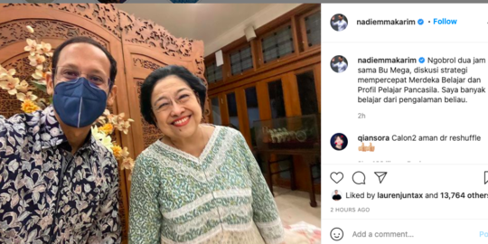 Di Tengah Isu Reshuffle, Nadiem Makarim Cerita Habis Bertemu Megawati