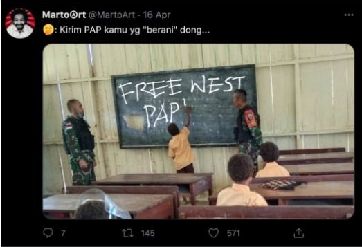 hoaks foto anak sekolah tulis free west pap