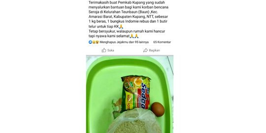 Korban Bencana di NTT Dapat Beras 1 Kg, Mi dan 1 Telur, PDIP Sebut Bantuan Harus Adil