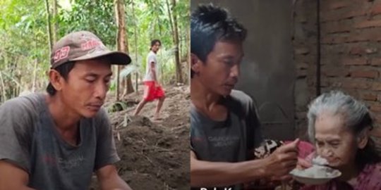 Perjuangan Seorang Pria Rela Jadi Tukang Gali Pasir Demi Hidupi 3 Lansia, Bikin Salut