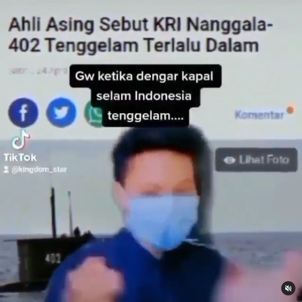 pria ini malah buat konten joget joget tahu kri nanggala