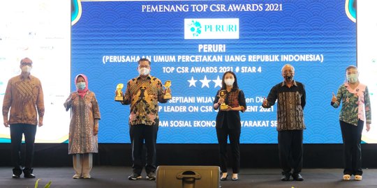 Konsisten Bangun Negeri, Peruri Sabet 3 Penghargaan di TOP CSR Awards 2021