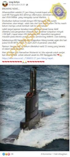 Penyebab kapal selam nanggala 402 tenggelam
