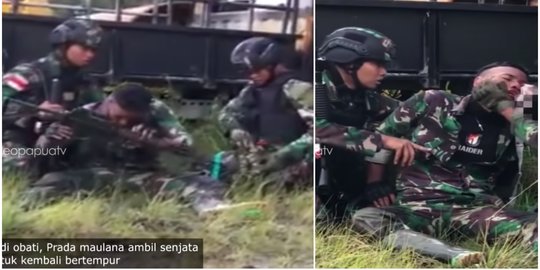 Terkena Rekoset Peluru, Prajurit TNI Ini Tetap Semangat Ikut Tempur Angkat Senjata