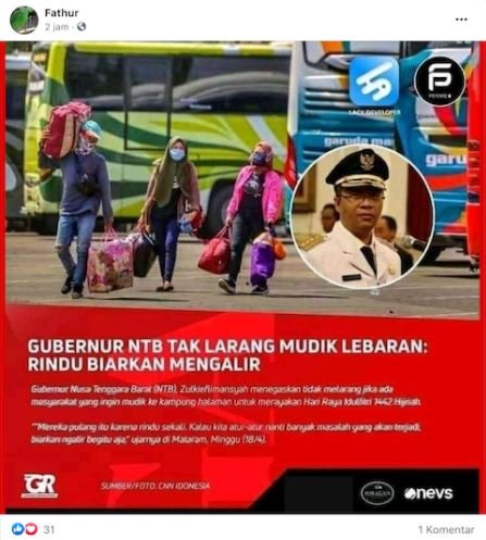 informasi gubernur ntb tak larang mudik