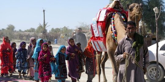 Antusiasme Anak-Anak Pakistan Belajar di Perpustakaan Unta