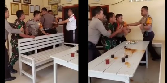 Beri Kejutan ke Polisi, TNI Ini Datang ke Kantor Beraksi bikin Melongo