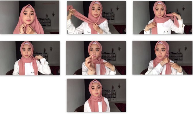 cara memakai jilbab segi empat