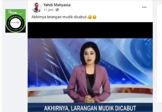 tidak benar siaran berita tentang larangan mudik dicabut