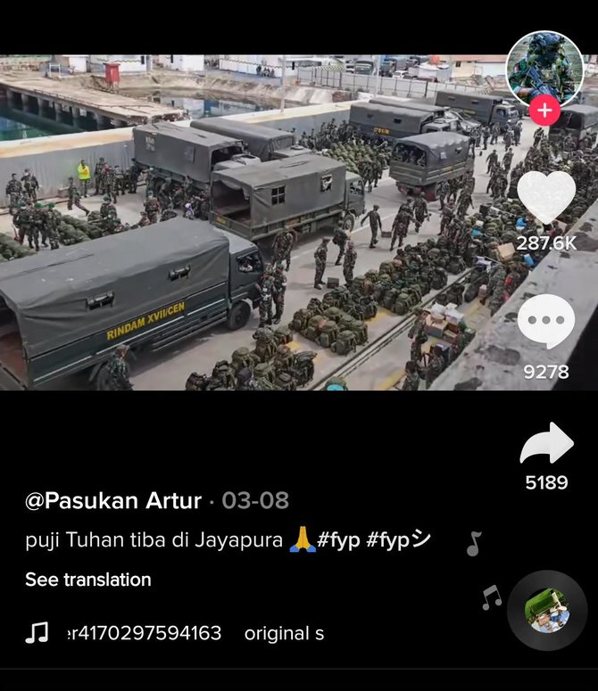 video pasukan tni singgah di papua