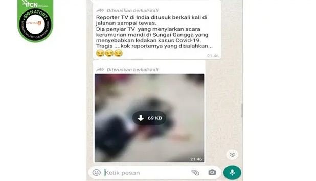 hoaks reporter tv di india ditusuk