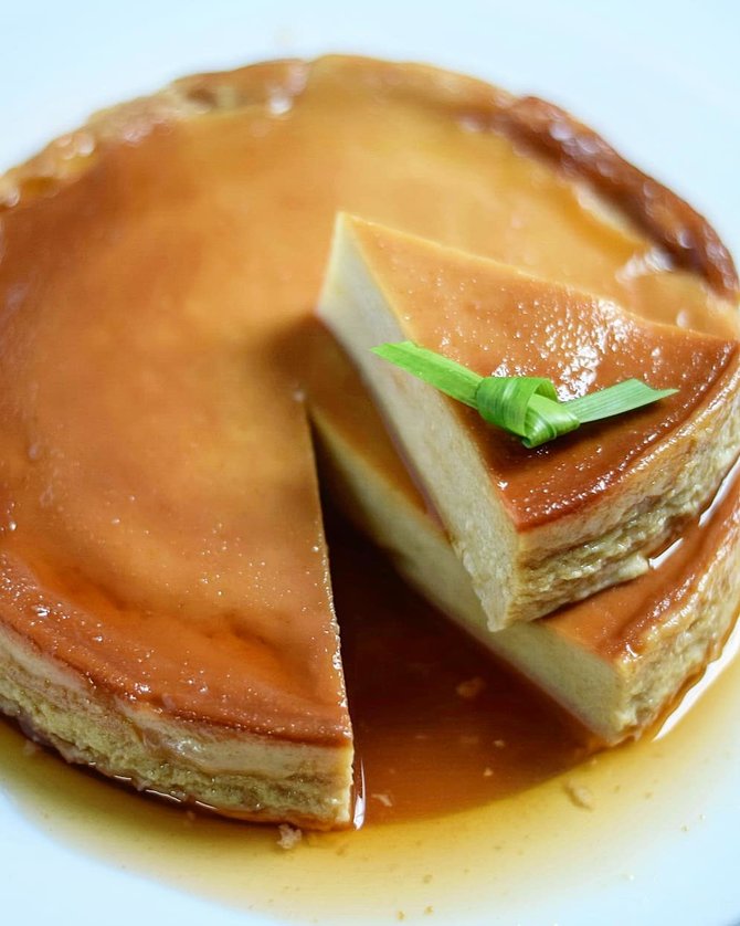 puding roti tawar gula caramel