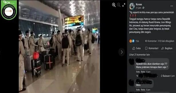 tidak benar foto wn china baru tiba di bandara soekarno hatta