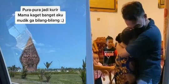 Momen Pria Nyamar Jadi Kurir Demi Beri Kejutan Ibunda, Bikin Netizen Terharu