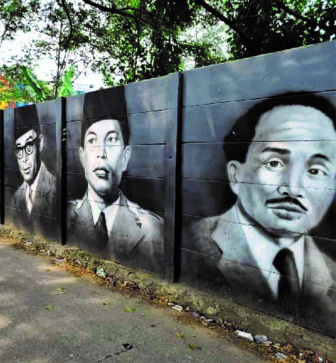 mural pahlawan nasional menghiasi tembok cipondoh tangerang
