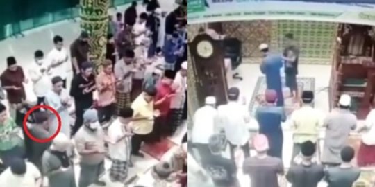 Viral Video Imam Masjid Mendadak Ditampar Orang Tak Dikenal saat Pimpin Sholat