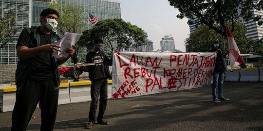 Aksi Tolak Penjajahan Palestina oleh Israel di Kedubes AS