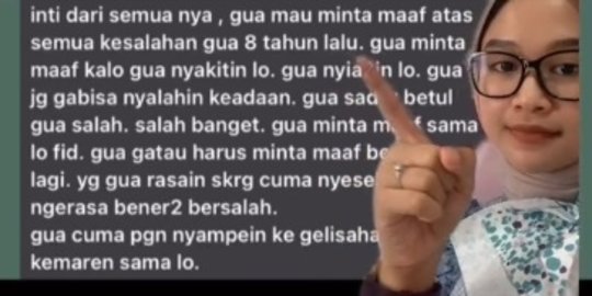 Wanita Ini Putus karena Diselingkuhi, 8 Tahun Kemudian Mantan Menyesal dan Minta Maaf