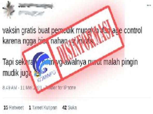 kabar vaksin gratis untuk pemudik