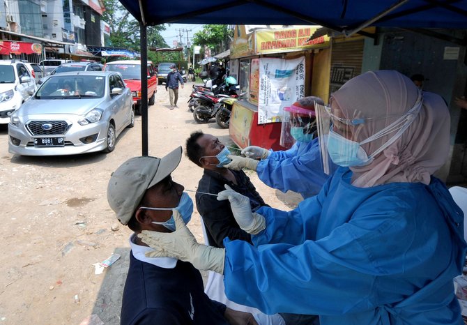 swab antigen bagi pemudik yang kembali