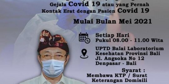 Gratis Biaya Swab Pcr Bagi Masyarakat Bali Bergejala Covid 19 Ini Syaratnya Merdeka 