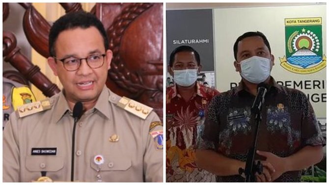 gubernur dki jakarta anies baswedan dan wali kota tangerang arief r wismansyah