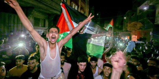 Euforia Warga Jalur Gaza Rayakan Gencatan Senjata Hamas-Israel