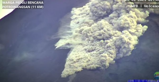 luncuran awan panas merapi 21 januari