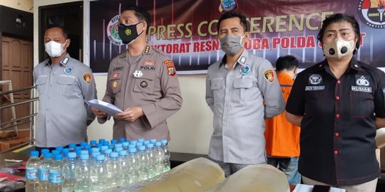 Polisi Gagalkan Peredaran Miras Cap Tikus di Sulut, 3 Pelaku Diamankan