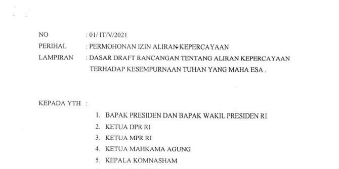 surat yang dikirimkan sulaiman kepada presiden jokowi